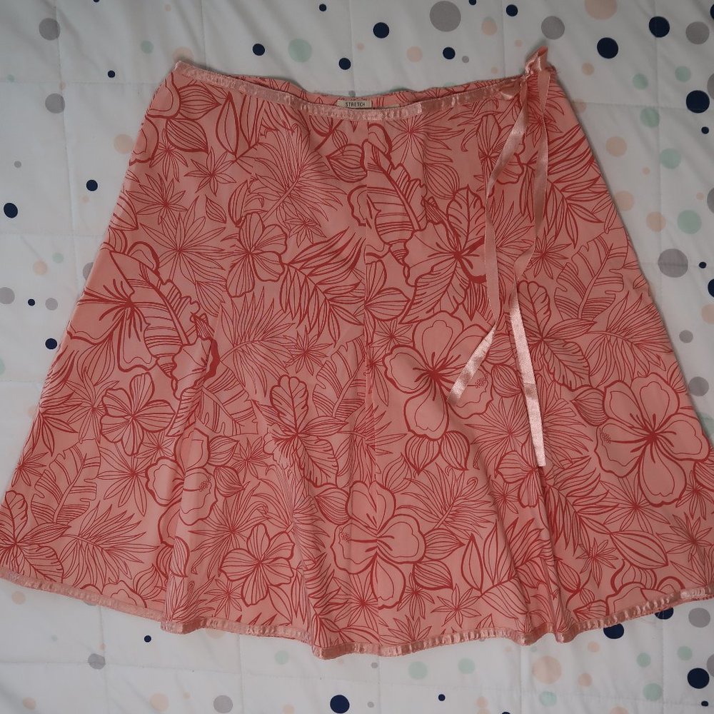 Hawaiian print Peach Circle Dress